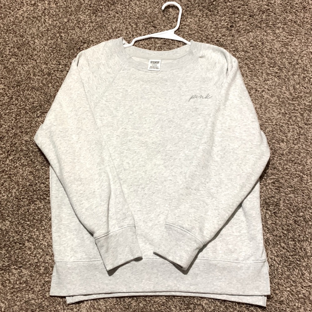 PINK Grey Pullover Sweatshirt M